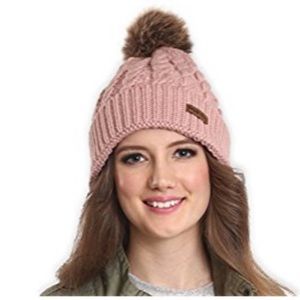 Pink pompom hat